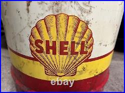 14 Gallon Motor Oil Lube Drum Can Shell Clamshell Spirax Trashcan sign