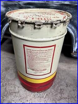 14 Gallon Motor Oil Lube Drum Can Shell Clamshell Spirax Trashcan sign