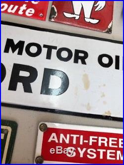 15x5 TEXACO FORD MOTOR OIL /GAS PORCELAIN DEALERSHIP ADVERTISING SIGN. RARE