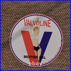 1866 Valvoline Motor Oil Porcelain Gas & Oil Station Garage Man Cave Sign