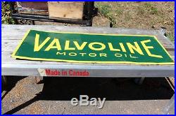 1920's-40's Valvoline Motor Oil Sign Amazing Condition Embossed 47.5 x 17.5