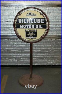 1920's Richlube Motor Oil Hard to find DSP Curb Sign