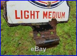 1920's Socony Standard Motor Oil Light Medium Paddle Porcelain Sign