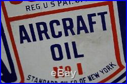 1920's Socony Standard of NY Medium Motor oil AIRCRAFT OIL DSP Paddle Sign