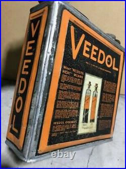 1920's Veedol Early Slim can motor oil one gallon automobile garage tin sign