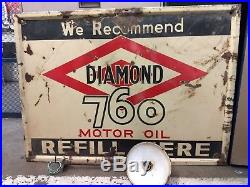 1930 Diamond 760 Motor Oil single-sided porcelain enameled sign