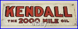 1930's Original Kendall 2000 Mile Motor Oil can Display Rack SIGN metal 20