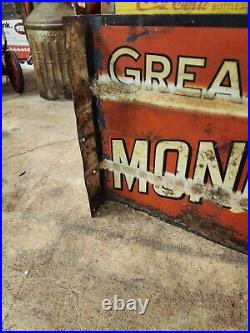 1930s Monogram Motor Oil Advertising Flange Sign