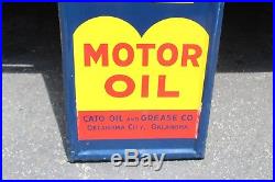 1930s Penntroleum Motor Oil self-framed vertical tin advertising sign NOS