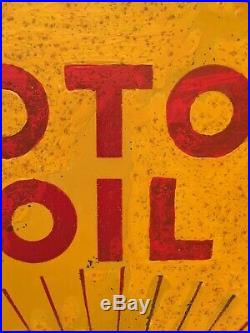1930s SHELL Motor Oil Clamshell Flange Die Cut Collectible Advertising Sign
