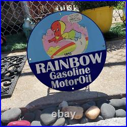 1939 Rainbow Gasoline Motor Oil Casper Gas & Oil Station Garage Man Cave Sign