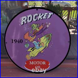 1940 Rocket Motor Oil Woody Gas & Oil Station Garage Man Cave Sign