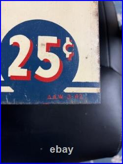 1942 Essolube Motor Oil Double Sided Sign Rare