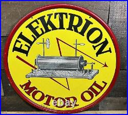 1946 Tin Advertising Sign for Elektrion Motor Oil