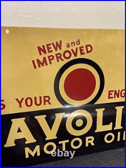1947 Havoline motor oil Excellent Painted Metal Not Porcelain Sign 21.5 X 11.5
