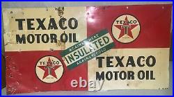 1947 Texaco Motor Oil Sign 2 Sided Rare Find