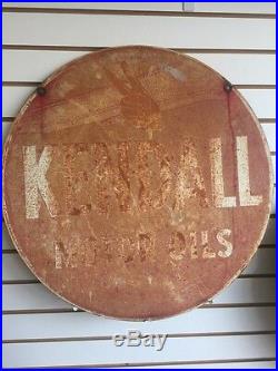 1950s VINTAGE KENDALL MOTOR OIL SIGN, 2 Ft Double Sided Red Local Pickup