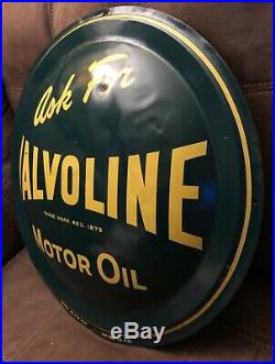 1955 Ask For Valvoline Motor Oil Metal Painted Litho Sign