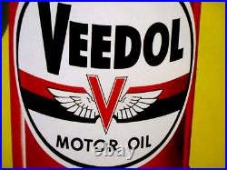 1958 Vintage Veedol Motor Oil Can Display Sign-flying A-nos-18 Gas Station 1958 Vintage Veedol Motor Oil Can Display Sign-flying A-nos-18 Gas Station