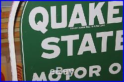 1960's Quaker State Motor Oil Double Sided Metal Sign