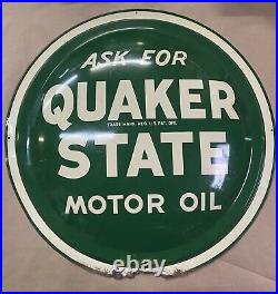 1961 Quaker State Motor Oil 24 Button Sign