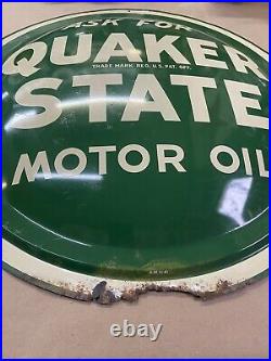 1961 Quaker State Motor Oil 24 Button Sign