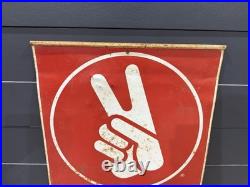 1980s Vintage Double Sided KENDAL Motor Oil Metal Sign 19.5in by 26in