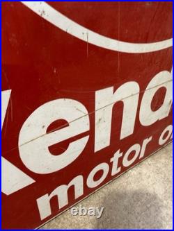 1980s Vintage Double Sided KENDAL Motor Oil Metal Sign 19.5in by 26in