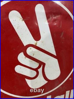 1980s Vintage Double Sided KENDAL Motor Oil Metal Sign 19.5in by 26in