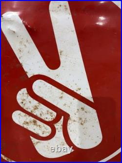 1980s Vintage Double Sided KENDAL Motor Oil Metal Sign 19.5in by 26in