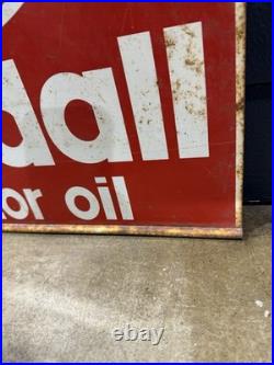 1980s Vintage Double Sided KENDAL Motor Oil Metal Sign 19.5in by 26in