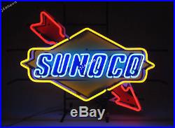 19X15 New SUNOCO RACING FUEL DECAL GAS MOTOR OIL PUMP STATION NEON LIGHT SIGN