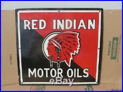 20x20 Red Indian Motor Oil in Mint condition with no damage. Rich Colors
