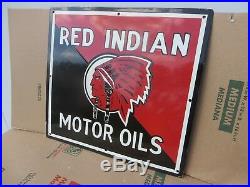 20x20 Red Indian Motor Oil in Mint condition with no damage. Rich Colors