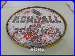 24 Old Vintage Original Kendall Motor Oils Sign Double Sided Enamel Sign Ring