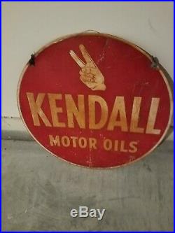 24 inch 2 sided Vintage kendall motor oil sign collectible