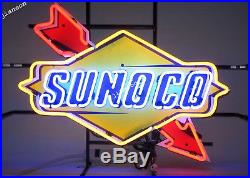 24X18 New SUNOCO RACING FUEL DECAL GAS MOTOR OIL PUMP STATION NEON LIGHT SIGN
