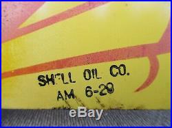 25x24.5 Orignal June 1929 Shell Motor Oil Heavy Porcelain Sign Gas & Oil Co