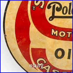 30 Inch STANDARD Polarine Motor Oil Porcelain Enamel Sign Gas Advertising Metal