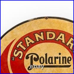 30 Inch STANDARD Polarine Motor Oil Porcelain Enamel Sign Gas Advertising Metal