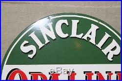 30 Sinclair Opaline Motor Oil Dealer 2-sided Porcelain Metal Sign Gas Garage