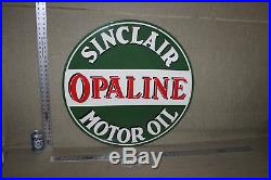 30 Sinclair Opaline Motor Oil Dealer 2-sided Porcelain Metal Sign Gas Garage