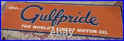 42 Gulfpride Motor Oil LARGE EMBOSSED METAL Service Station ADVERTISING SIGN