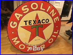 42 Texaco Motor Oil Double Sided Porcelain Sign