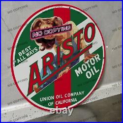 8'' Aristo Motor Oil Union Porcelain Sign Gas Station Garge Advertising Oil
