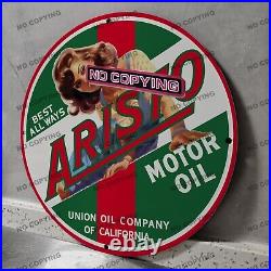 8'' Aristo Motor Oil Union Porcelain Sign Gas Station Garge Advertising Oil