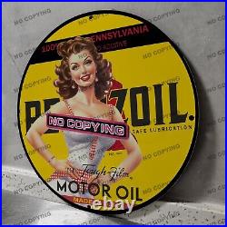 8'' Pennzoil Motor Oil Safe Porcelain Sign Gas Station Garge Advertising