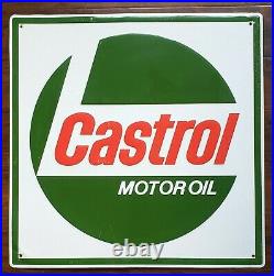 86 CASTROL Motor Oil SIGN - 24 embossed metal - Stout signs 1986 vintage gas
