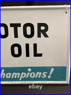 9-70 Original & Authentic''oilzum Motor Oil'' Metal Sign 36x15 Inch Made In USA