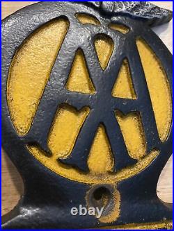 AAA Garage Plaque Sign Motor Oil Metal Cast Iron Patina Coal 4+LBS Gas Collector